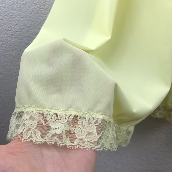 Vintage l 50s 36 Vanity Fair Yellow Nylon Tricot Tulle Lace Pinup Slip Nightgown - Picture 5 of 13
